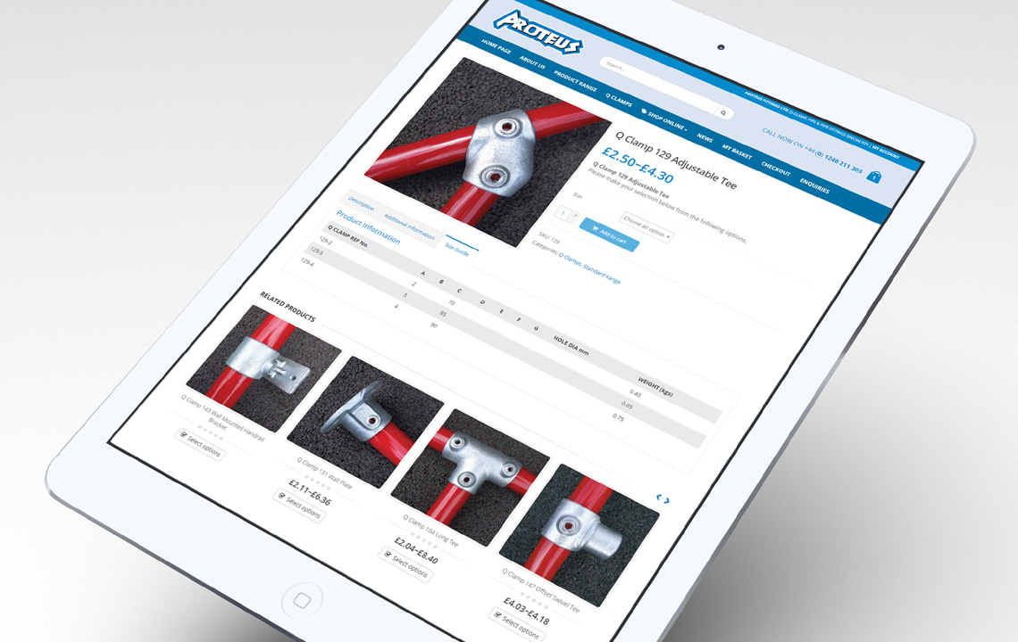 Proteus Fittings Website Design 4
