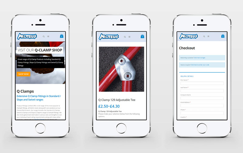 Web Design Huddersfield Example for Proteus Fittings Limited